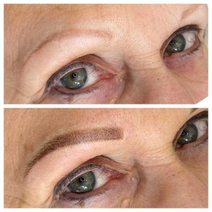 Before and After Image of Eyebrow Tattoo