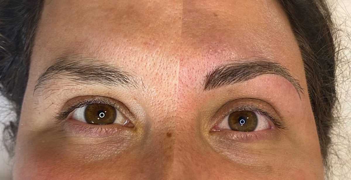 Image of Before and After Eyebrow Feathering