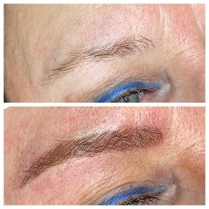 Before and After Image of Eyebrow Tattoo