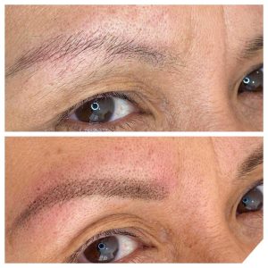 Before and After Image of Eyebrow Shaping