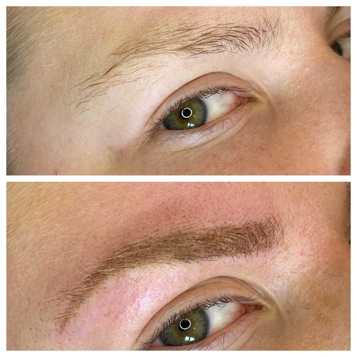 Before and After Microblading Eyebrows