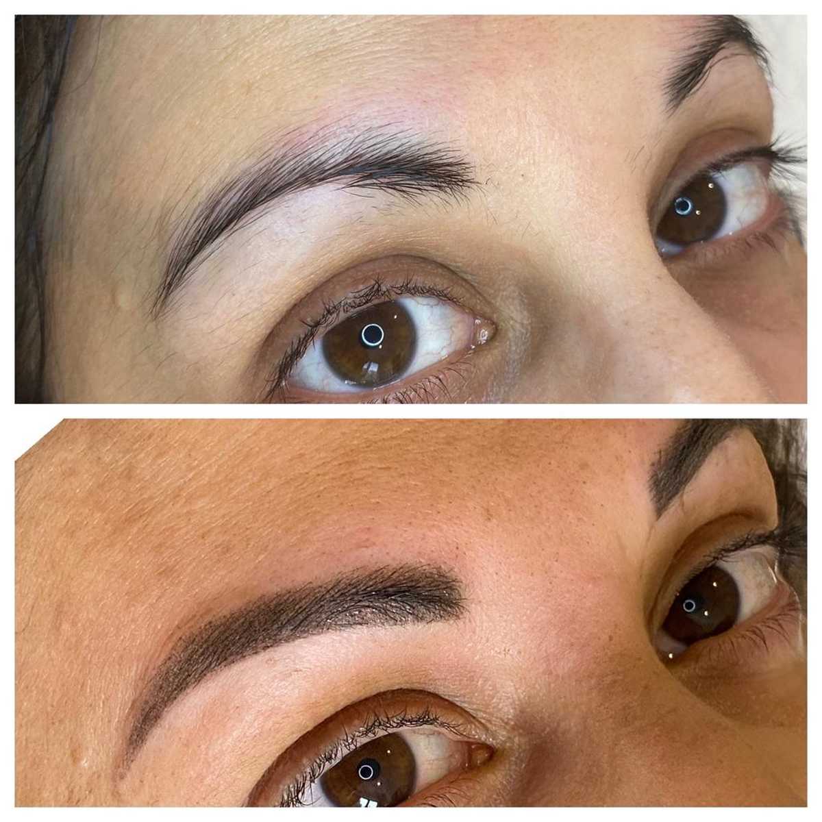 Before and After Eyebrow Shaping and Eyebrow Tattoo