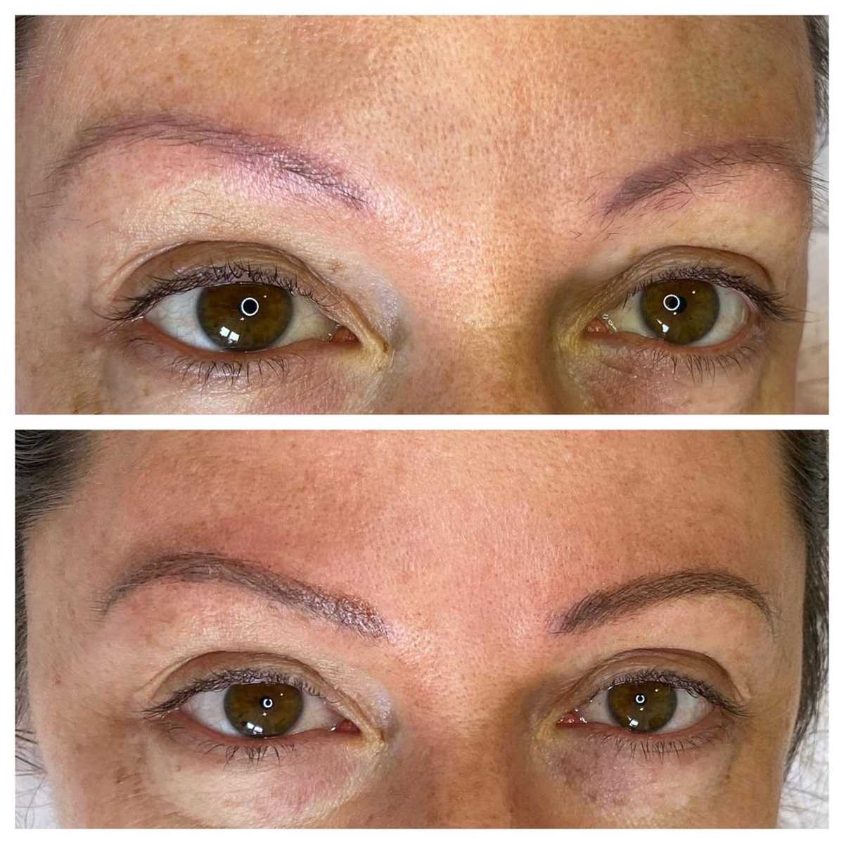 Image of Before and After of Eyebrow Microblading