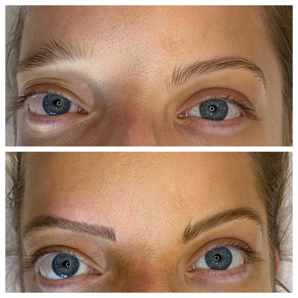 Photograph of Before and After eyebrow microblading