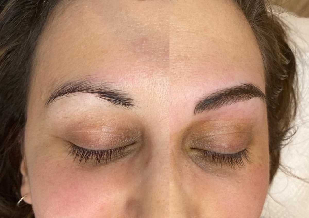 Eyebrow Feathering Before and After Image