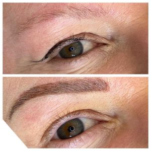 Photograph of Cosmetic Tattoo in Eyebrow and Eyeliner